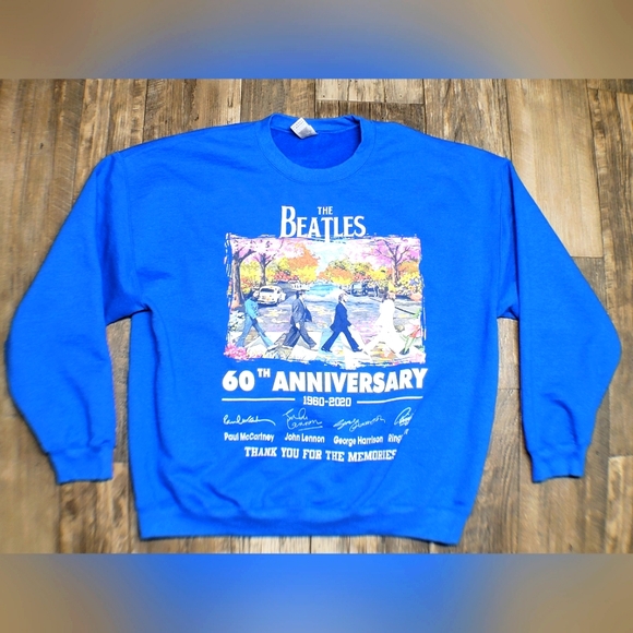 The Beatles 60th Anniversary 1960-2020 Long Sleeve  Men Size XL Sweatshirt - Picture 1 of 6